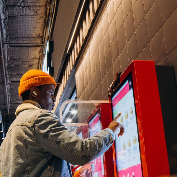 Person using a kiosk